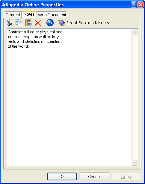 Bookmark Notes Screenshot